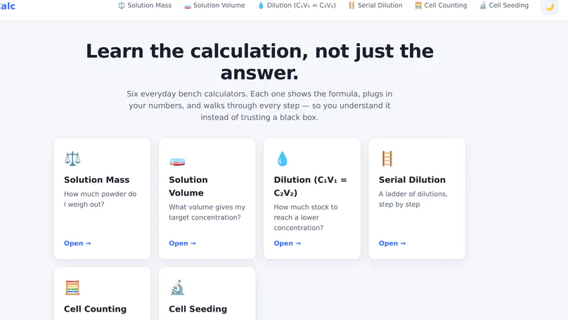 CellCalc — Learn the Calculation, Not Just the Answer