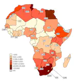 COVID-19 Total Deaths between 2021 and 2022 in Africa
