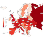 COVID-19 Total Deaths between 2021 and 2022 in Europe